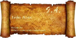 Iván Alex névjegykártya