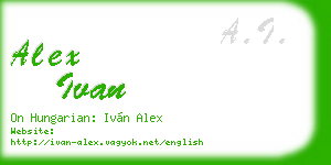 alex ivan business card